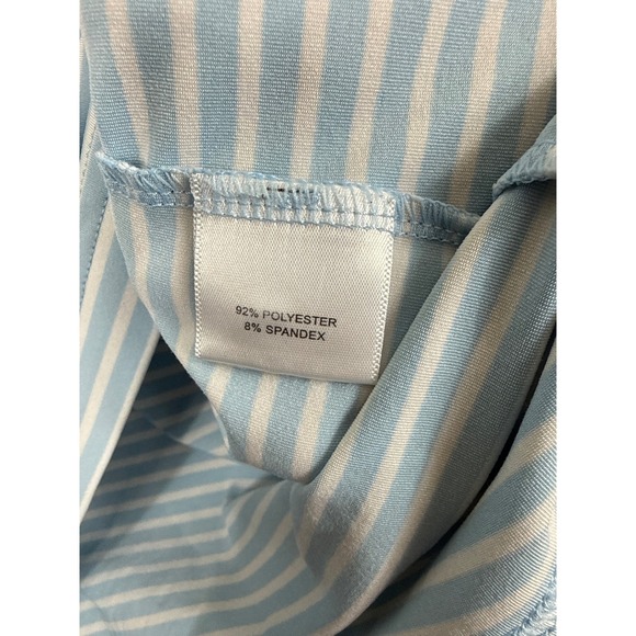 Peter Millar Crown Crafted Mens Medium Polo Shirt Blue White Striped Plymouth CC - Picture 3 of 10